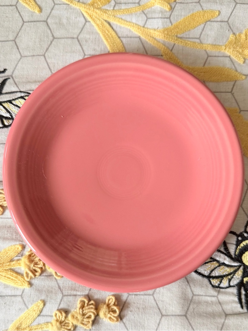 Fiesta Fiestaware Flamingo or Peony 7 1/2” Dessert Plate Excellent Condition